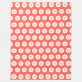 Pastel Perzik Geometrische Witte Polka stippen Fleece Deken (Voorkant)
