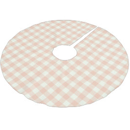 Pastel Perzik Gingham Buffalo Check Plaid Patroon Kerstboom Rok