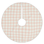 Pastel Perzik Gingham Buffalo Check Plaid Patroon Kerstboom Rok (Voorkant)