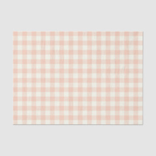 Pastel Perzik Gingham Buffalo Check Plaid Patroon Tissuepapier