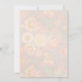 Pastel Perzik Goud Bloemen Lente Roze Blush Weddin Save The Date (Achterkant)