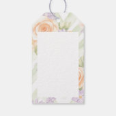 Pastel Perzik Lavendel Bloemige Salie Chevron Cadeaulabel (Achterkant)