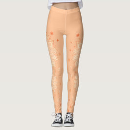 Pastel Perzik Mandala Minimalistische Yoga Leggings