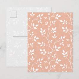 Pastel Perzik Minimalistische Botanische Kunst Ans Feestdagenkaart