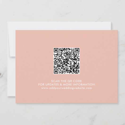 Pastel Perzik Moderne Kalligrafie Scan QR Code Save The Date (Achterkant)