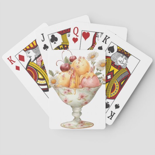 PASTEL PERZIK & ROZE ZOMER IJS POKERKAARTEN (Achterkant)