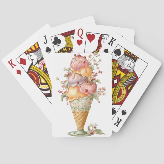 PASTEL PERZIK & ROZE ZOMER IJS POKERKAARTEN (Achterkant)