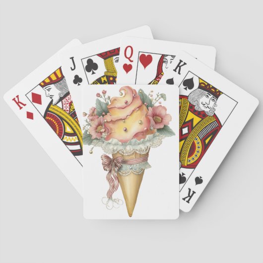 PASTEL PERZIK & ROZE ZOMER IJS POKERKAARTEN (Achterkant)