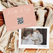 Pastel Perzik Zonsondergang Bruiloft RSVP Informatiekaartje