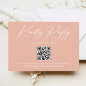 Pastel Perzik Zonsondergang Bruiloft RSVP Informatiekaartje