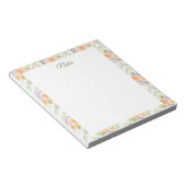 Pastel Perzikrozen Lavendel Bloemen Aangepaste Not Notitieblok (Schuin)
