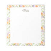 Pastel Perzikrozen Lavendel Bloemen Aangepaste Not Notitieblok (Voorkant)