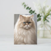 Pastel Perzische Kat Portret Briefkaart (Staand voorkant)