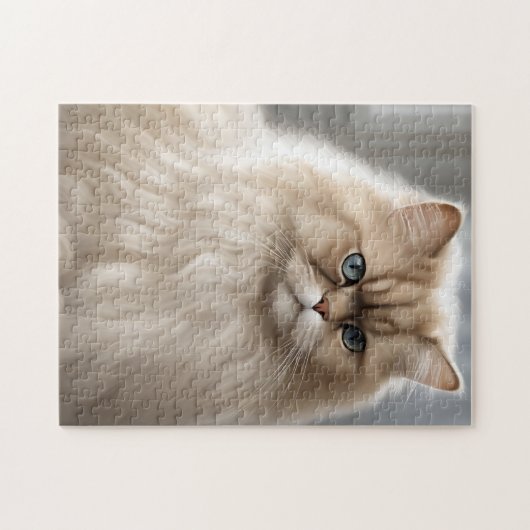 Pastel Perzische Kat Portret Legpuzzel (Horizontaal)