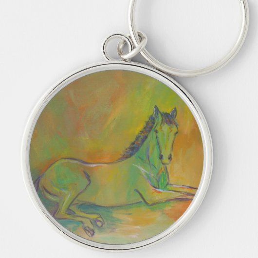 Pastel Pet Portret Sleutelhanger PaardenAbstract P (Voorkant)