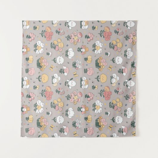 "Pastel Petal Parade" Wandkleed (Voorkant (horizontaal))