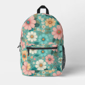 Pastel Petals Bedrukte Rugzak (Voorkant)