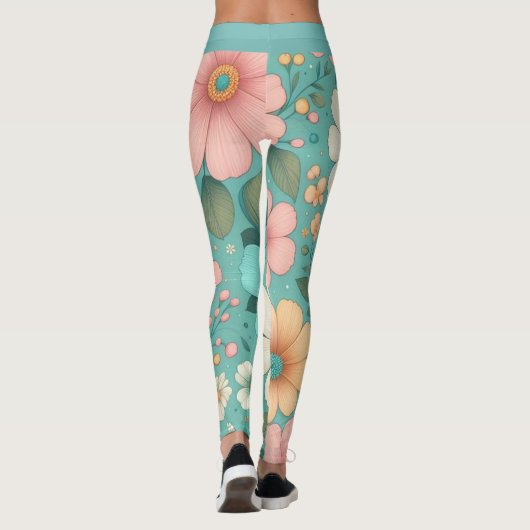 Pastel Petals Leggings (Achterkant)
