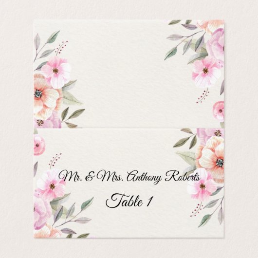  Pastel Petals Tabelnummers Kaart (Buitenkant ongevouwen)