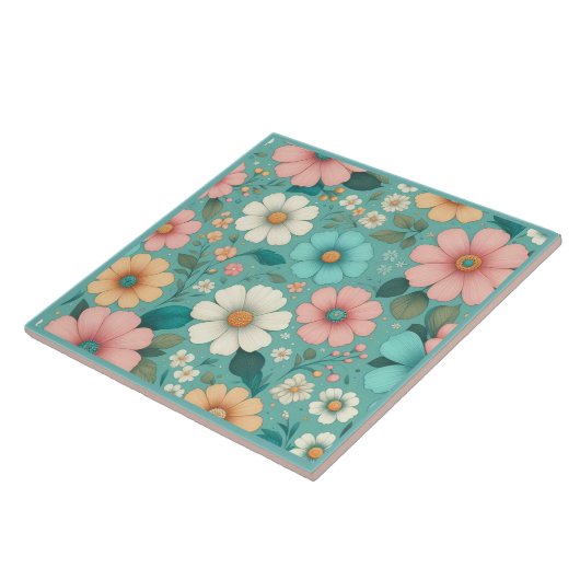 Pastel Petals Tegeltje (Zijkant)