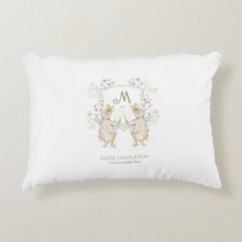 Pastel Peter de Konijn Monogram Twins Baby shower Accent Kussen