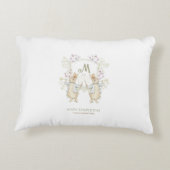 Pastel Peter de Konijn Monogram Twins Baby shower Accent Kussen (Achterkant)