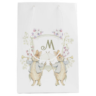 Pastel Peter de Konijn Monogram Twins Baby shower Medium Cadeauzakje