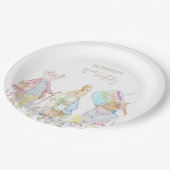 Pastel Peter het Konijn en Vrienden Verjaardag Papieren Bordje (Gekanteld)