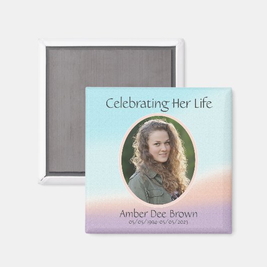 Pastel Photo Life Celebration Magneet (Voorkant / Achterkant)
