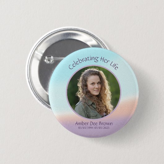 Pastel Photo Life Celebration Ronde Button 5,7 Cm (Voorkant /achterkant)