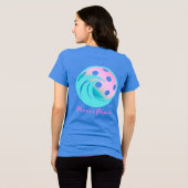 Pastel pickleball golf vrouwen T-shirt (Achterkant volledig)