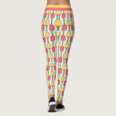 Pastel Pickleball peddels met aangepaste tekst Leggings (Achterkant)