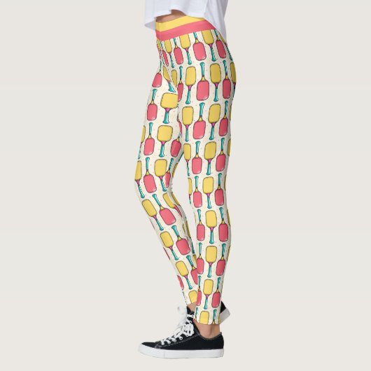 Pastel Pickleball peddels met aangepaste tekst Leggings (Links)