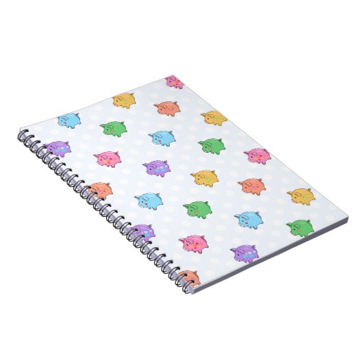Pastel Pig Pattern Notitieboek (Rechterzijde)