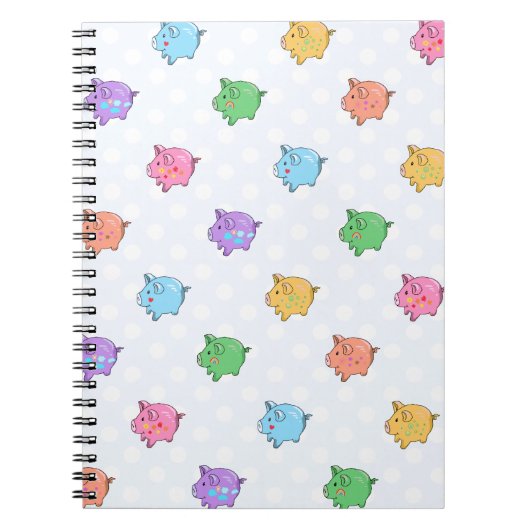 Pastel Pig Pattern Notitieboek (Voorkant)