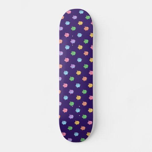 Pastel Pig Pattern Skateboard (Voorkant)