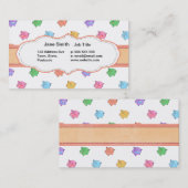 Pastel Pig Pattern Visitekaartje (Voorkant / Achterkant)