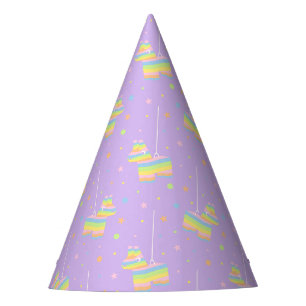 Pastel Piñata Paarse Verjaardagshoed Feesthoedjes