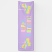 Pastel Piñata Verjaardag Feest Banner (Verticaal)