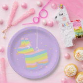 Pastel Piñata Verjaardagsfeest Bord Paars (Feest)