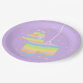 Pastel Piñata Verjaardagsfeest Bord Paars (Gekanteld)