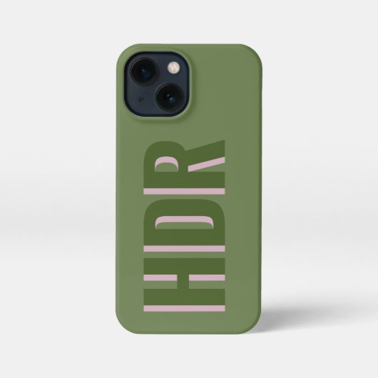 Pastel pine Green Shadow Monogram with name iPhone Hoesje (Achterkant)