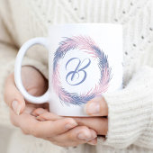 Pastel Pine Krans Monogram Custom Winter Koffiemok