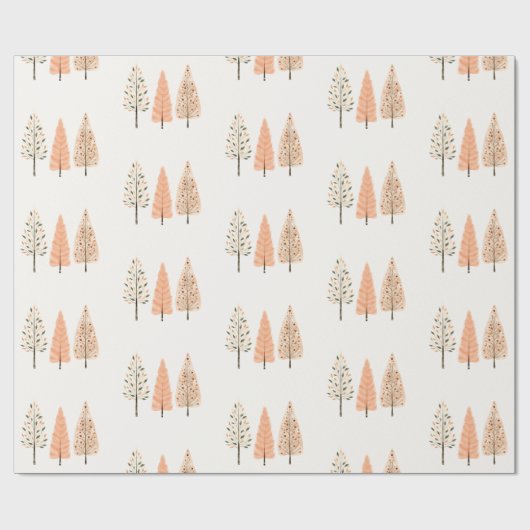 Pastel Pine Tree Christmas Holiday Gift Cadeaupapier (Vlak)