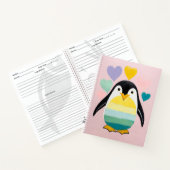 Pastel Pinguïn Hart Notitieboek (Binnen)