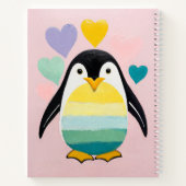 Pastel Pinguïn Hart Notitieboek (Achterkant)