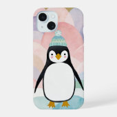 Pastel Pinguïn Piek iPhone 15 Case (Achterkant)
