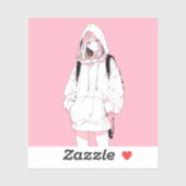 Pastel Pink シール｜寿司娘ステッカー GenerativeAI Sticker (Vel)