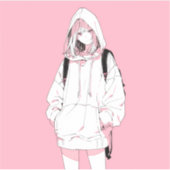 Pastel Pink シール｜寿司娘ステッカー GenerativeAI Sticker (Voorkant)