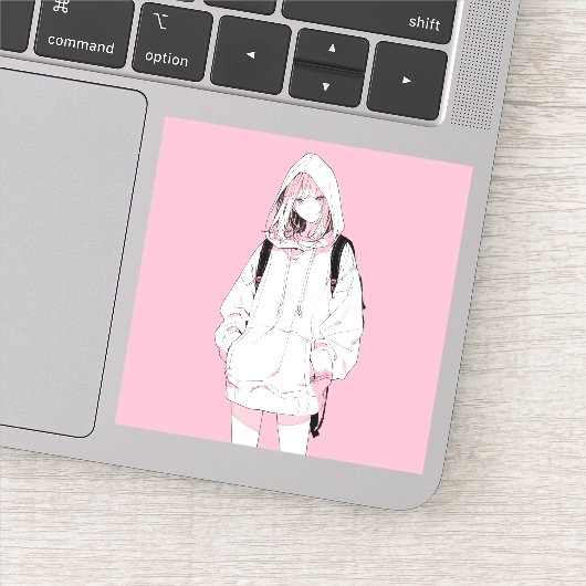 Pastel Pink シール｜寿司娘ステッカー GenerativeAI Sticker (Detail)